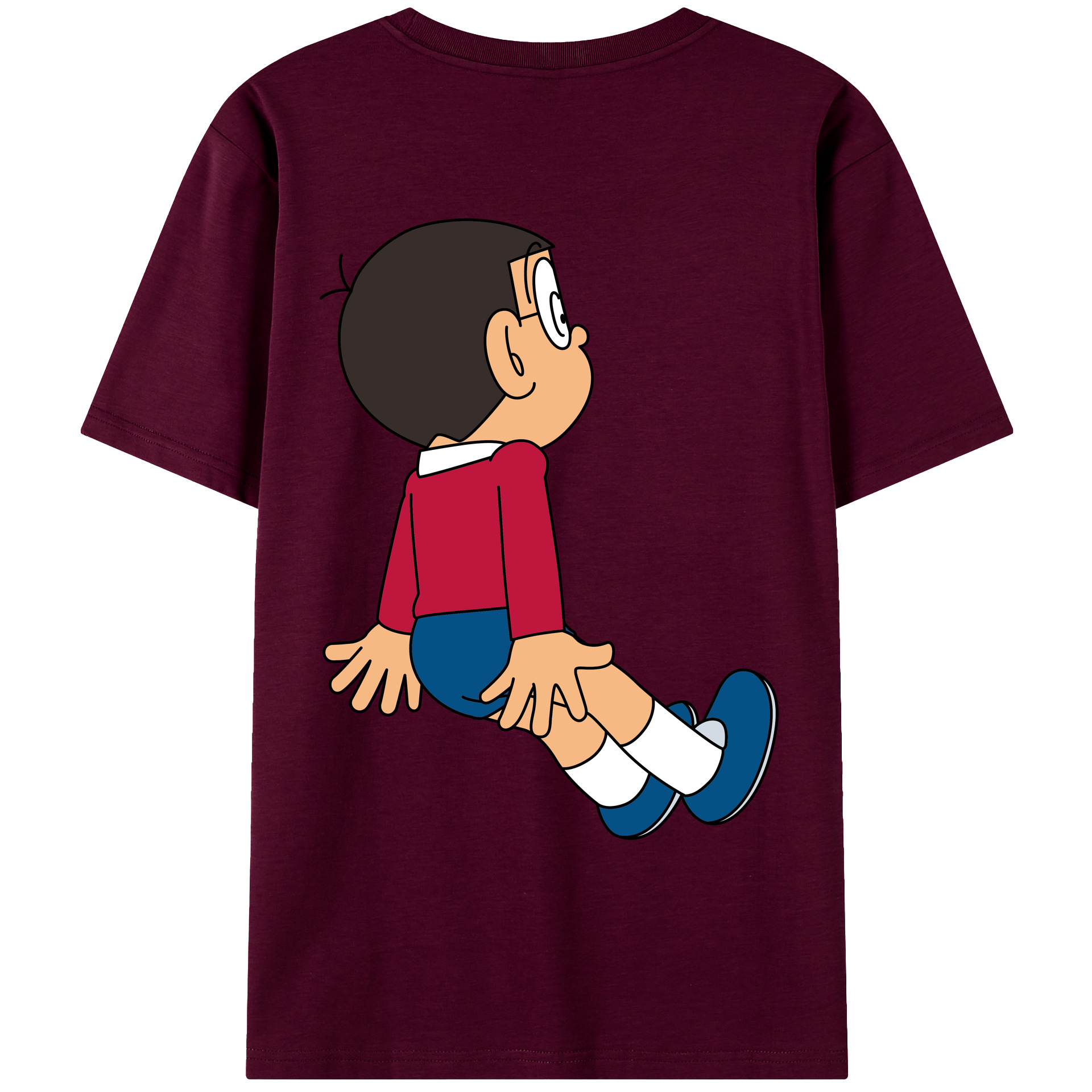 （画像用） ドラえもん 野比 のび太 Doraemon Nobita Nobi レディース半袖Tシャツ(バックプリント)